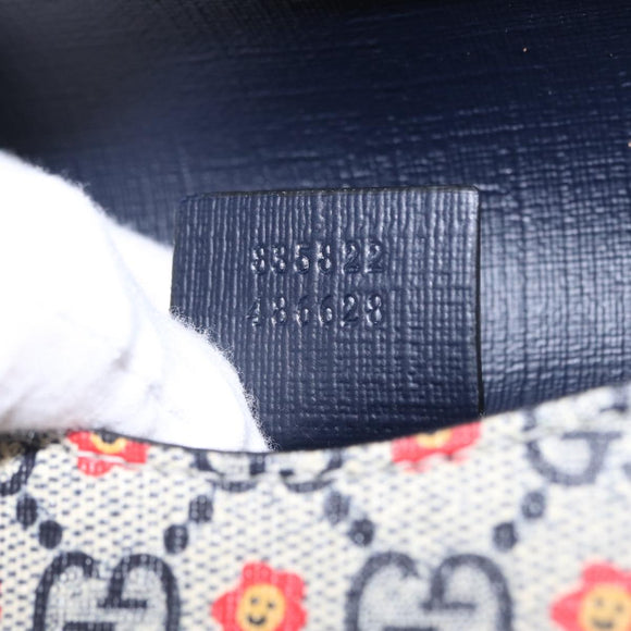 GUCCI GG Supreme Children's Waist bag PVC Sherry Line Navy 835822 Auth 206329M