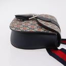 GUCCI GG Supreme Children's Waist bag PVC Sherry Line Navy 835822 Auth 206329M-4