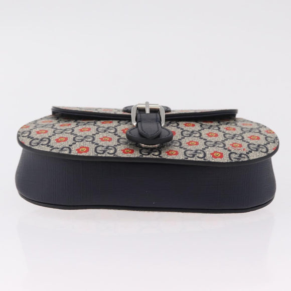 GUCCI GG Supreme Children's Waist bag PVC Sherry Line Navy 835822 Auth 206329M