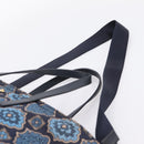 PRADA Tote Bag Nylon 2way Navy Gold Auth 206331A-10