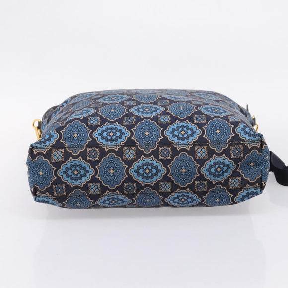 PRADA Tote Bag Nylon 2way Navy Gold Auth 206331A