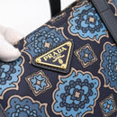 PRADA Tote Bag Nylon 2way Navy Gold Auth 206331A-16