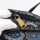 PRADA Tote Bag Nylon 2way Navy Gold Auth 206331A-17