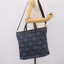 PRADA Tote Bag Nylon 2way Navy Gold Auth 206331A-26
