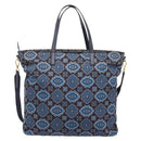 PRADA Tote Bag Nylon 2way Navy Gold Auth 206331A-3