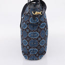 PRADA Tote Bag Nylon 2way Navy Gold Auth 206331A-4