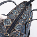 PRADA Tote Bag Nylon 2way Navy Gold Auth 206331A-6