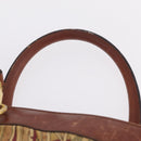 Salvatore Ferragamo Hand Bag Canvas 2way Beige Gold Auth 206332-8