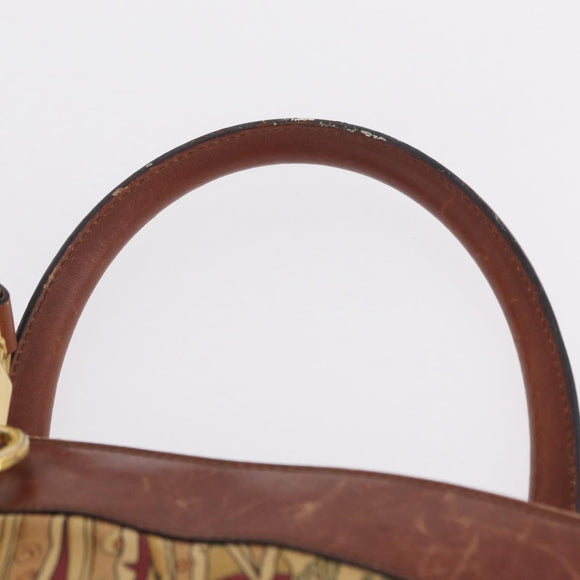 Salvatore Ferragamo Hand Bag Canvas 2way Beige Gold Auth 206332