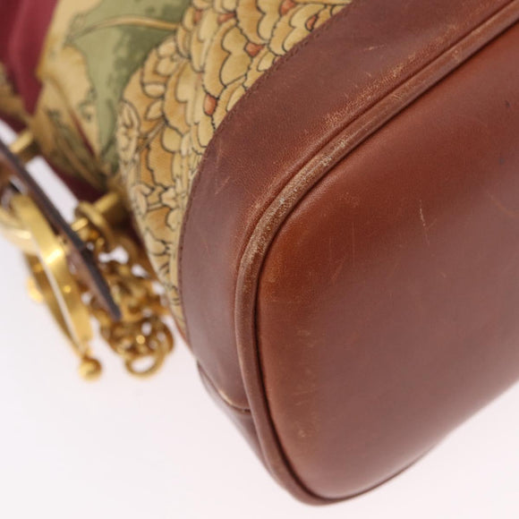 Salvatore Ferragamo Hand Bag Canvas 2way Beige Gold Auth 206332