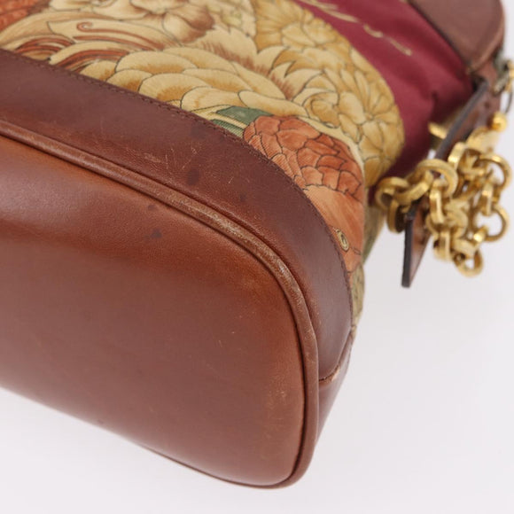 Salvatore Ferragamo Hand Bag Canvas 2way Beige Gold Auth 206332