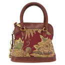 Salvatore Ferragamo Hand Bag Canvas 2way Beige Gold Auth 206332-13