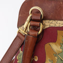 Salvatore Ferragamo Hand Bag Canvas 2way Beige Gold Auth 206332-26
