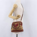 Salvatore Ferragamo Hand Bag Canvas 2way Beige Gold Auth 206332-31