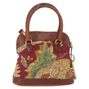 Salvatore Ferragamo Hand Bag Canvas 2way Beige Gold Auth 206332-3
