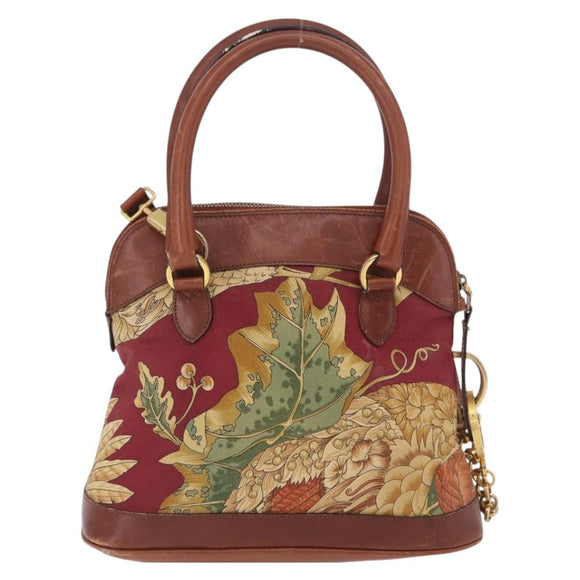 Salvatore Ferragamo Hand Bag Canvas 2way Beige Gold Auth 206332
