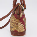 Salvatore Ferragamo Hand Bag Canvas 2way Beige Gold Auth 206332-4