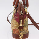 Salvatore Ferragamo Hand Bag Canvas 2way Beige Gold Auth 206332-5