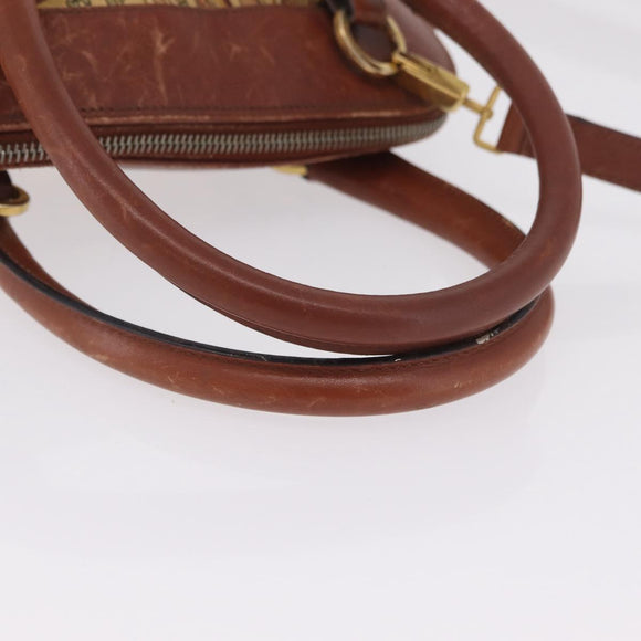 Salvatore Ferragamo Hand Bag Canvas 2way Beige Gold Auth 206332