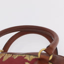 Salvatore Ferragamo Hand Bag Canvas 2way Beige Gold Auth 206332-15