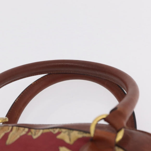 Salvatore Ferragamo Hand Bag Canvas 2way Beige Gold Auth 206332