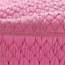 Miu Miu Matelasse Hand Bag Leather Pink Silver Auth 206333-6