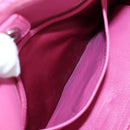 Miu Miu Matelasse Hand Bag Leather Pink Silver Auth 206333-23