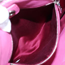 Miu Miu Matelasse Hand Bag Leather Pink Silver Auth 206333-25