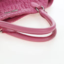 Miu Miu Matelasse Hand Bag Leather Pink Silver Auth 206333-7