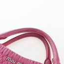 Miu Miu Matelasse Hand Bag Leather Pink Silver Auth 206333-15