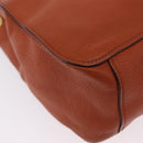Miu Miu Hand Bag Leather 2way Orange Gold Auth 206335A-17