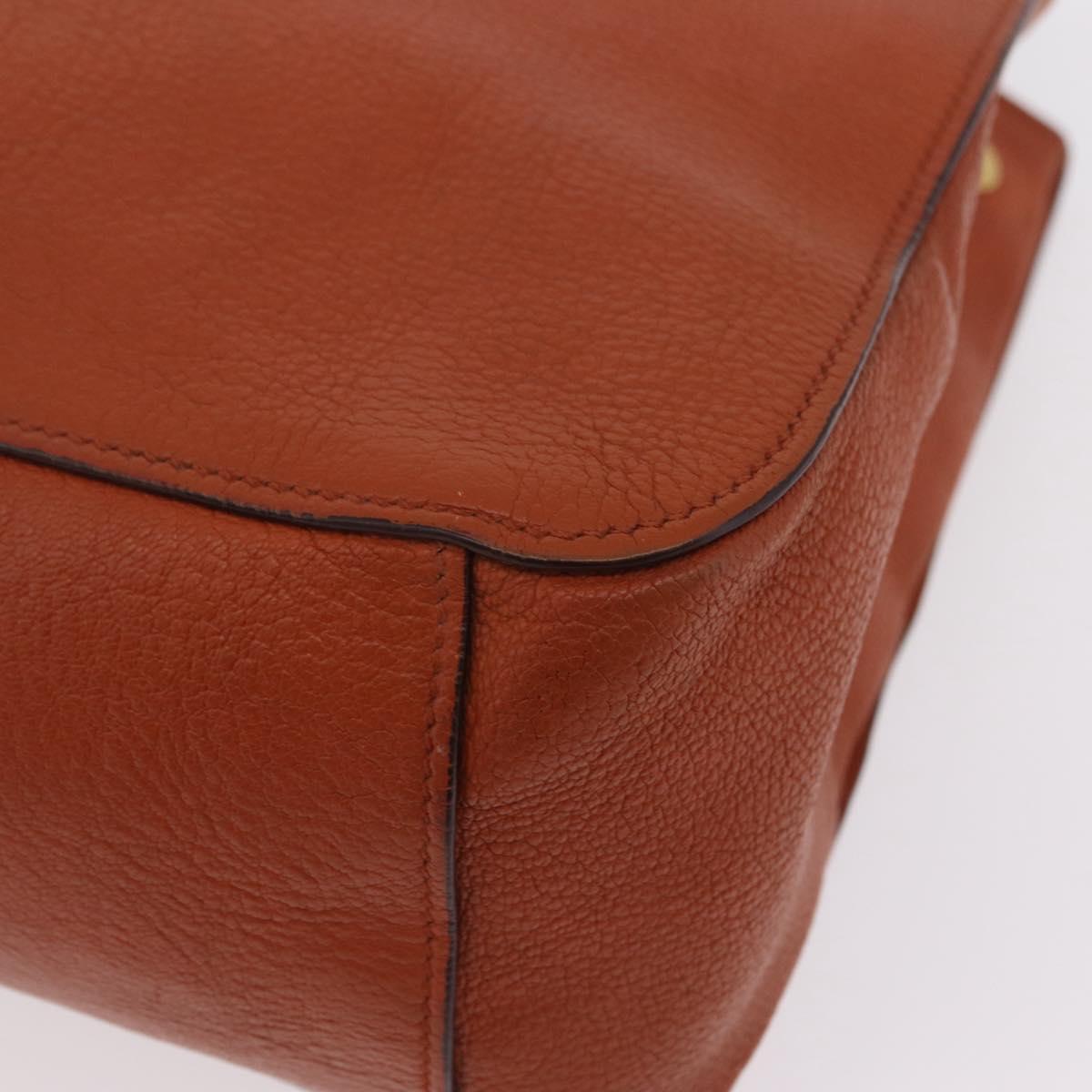 Miu Miu Hand Bag Leather 2way Orange Gold Auth 206335A | Brand