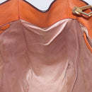 Miu Miu Hand Bag Leather 2way Orange Gold Auth 206335A-23