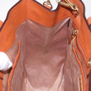 Miu Miu Hand Bag Leather 2way Orange Gold Auth 206335A-24