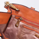 Miu Miu Hand Bag Leather 2way Orange Gold Auth 206335A-25