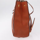 Miu Miu Hand Bag Leather 2way Orange Gold Auth 206335A-4