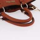 Miu Miu Hand Bag Leather 2way Orange Gold Auth 206335A-7