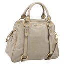 Miu Miu Hand Bag Vitellolux 2way Beige Gold Auth 206339A-1