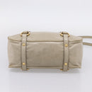Miu Miu Hand Bag Vitellolux 2way Beige Gold Auth 206339A-5