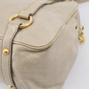 Miu Miu Hand Bag Vitellolux 2way Beige Gold Auth 206339A-17