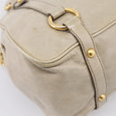 Miu Miu Hand Bag Vitellolux 2way Beige Gold Auth 206339A-18