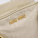 Miu Miu Hand Bag Vitellolux 2way Beige Gold Auth 206339A-20