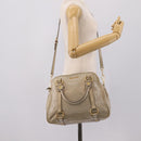 Miu Miu Hand Bag Vitellolux 2way Beige Gold Auth 206339A-27