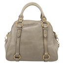 Miu Miu Hand Bag Vitellolux 2way Beige Gold Auth 206339A-2