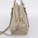 Miu Miu Hand Bag Vitellolux 2way Beige Gold Auth 206339A-4