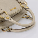 Miu Miu Hand Bag Vitellolux 2way Beige Gold Auth 206339A-7