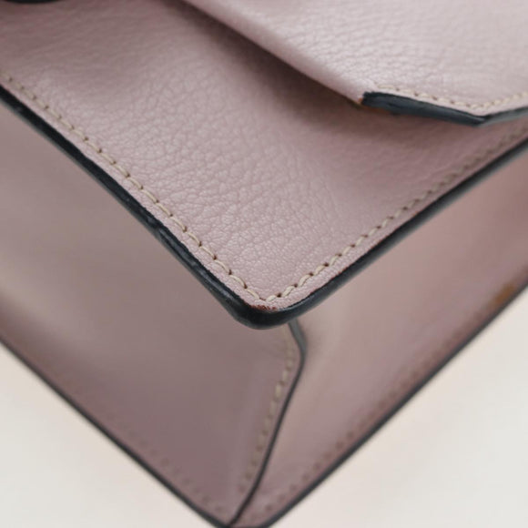 Miu Miu Shoulder Bag Leather Pink Gold Auth 206340M