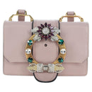 Miu Miu Shoulder Bag Leather Pink Gold Auth 206340M-13