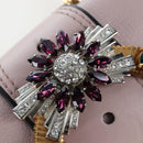 Miu Miu Shoulder Bag Leather Pink Gold Auth 206340M-25
