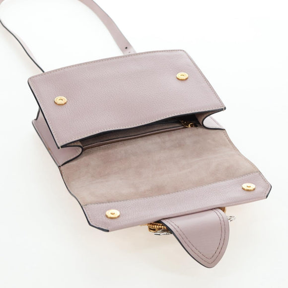 Miu Miu Shoulder Bag Leather Pink Gold Auth 206340M